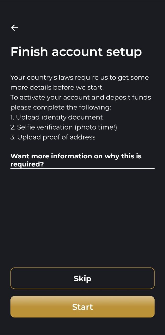 Finishing account setup