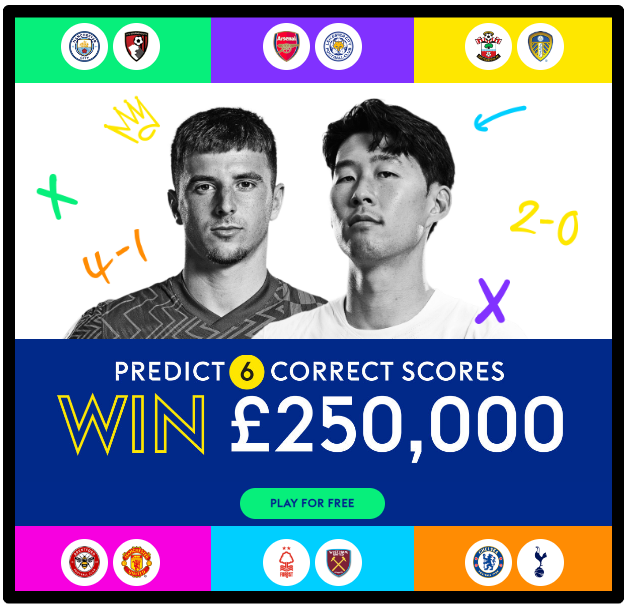 The top Super 6 prize is a massive £250,000