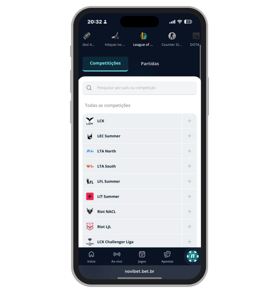A interface elegante e um app excelente são destaques da Novibet