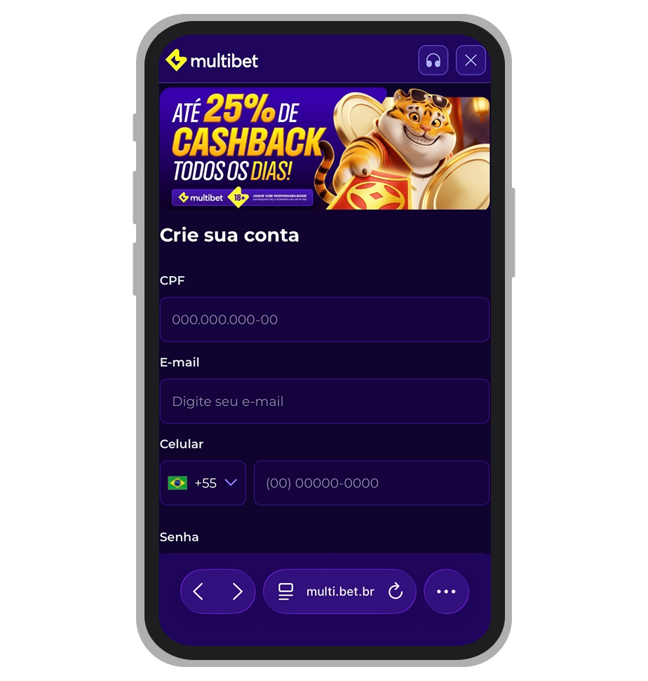 Cadastro no Multibet cassino