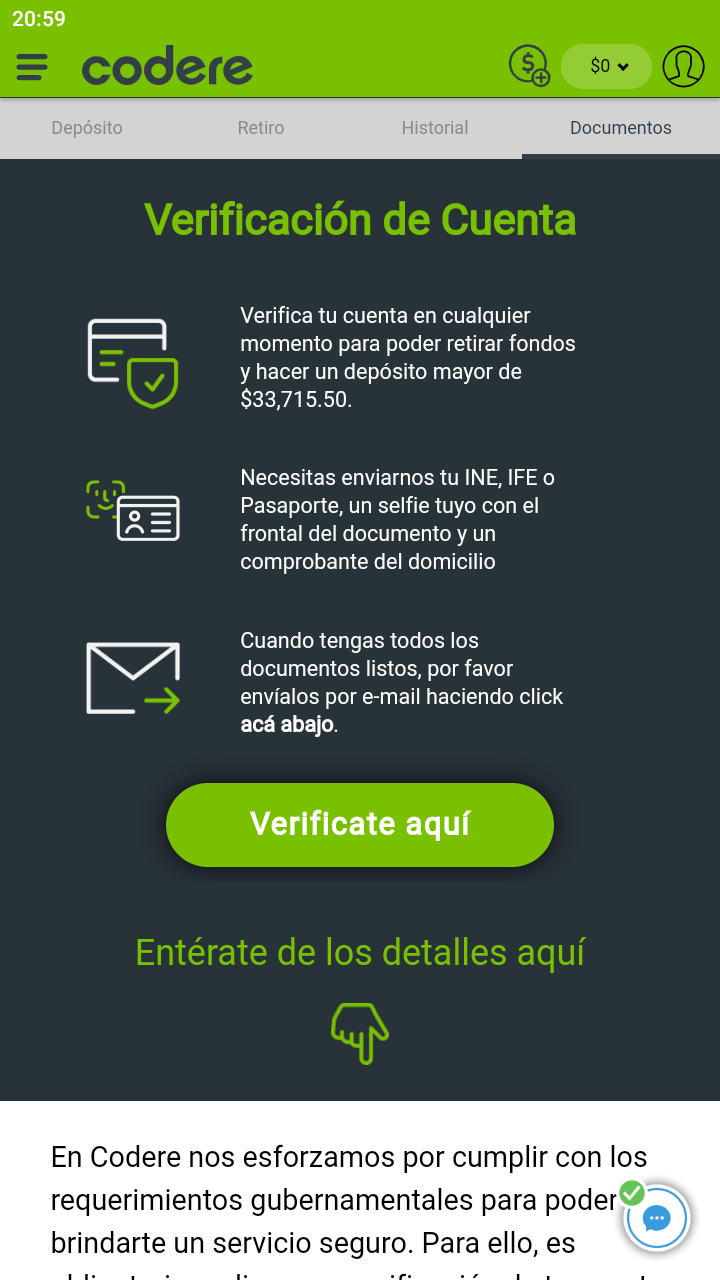 Página de verificación