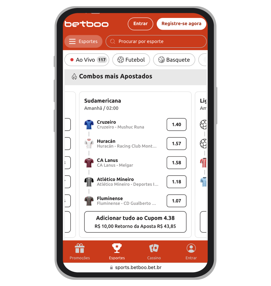 Combos mais apostados da Betboo