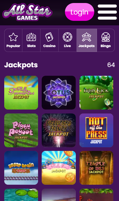 Jackpots page