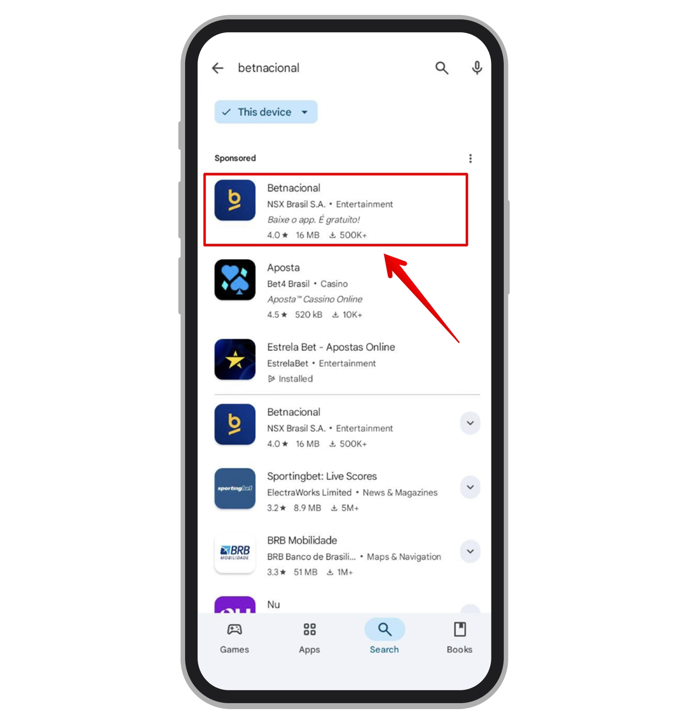 Buaque por "Betnacional" em Google Play