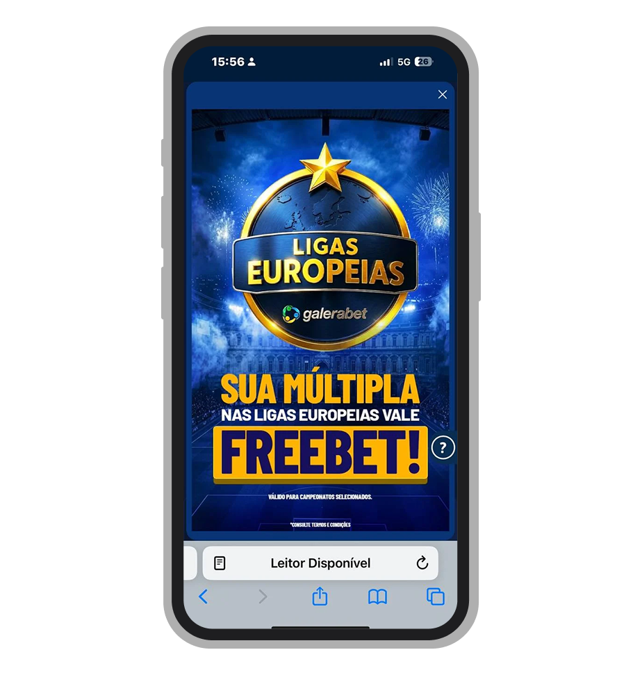 Bônus de freebet para apostas múltiplas nas principais ligas europeias na Galera.bet