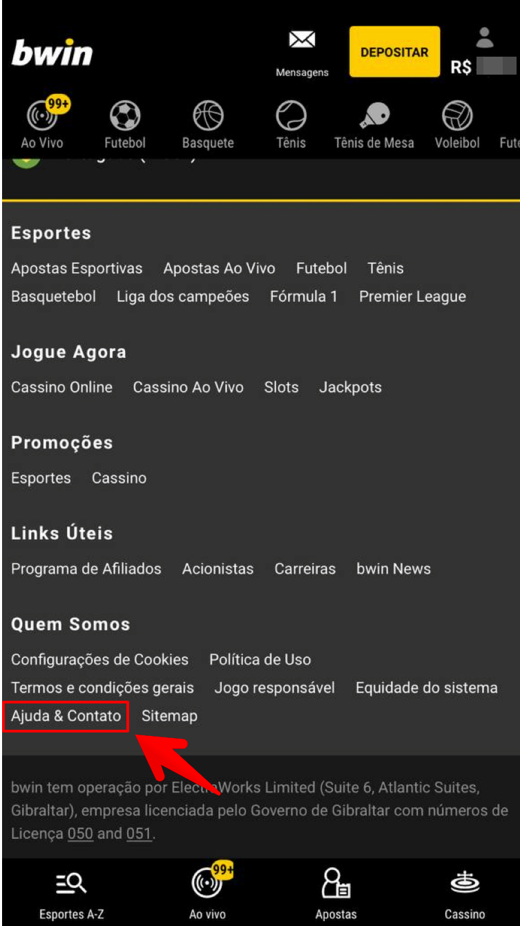 Acesse a seção de ajuda