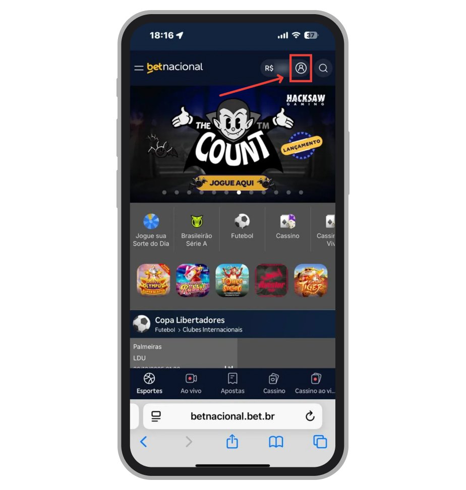 Acesse o menu principal da plataforma