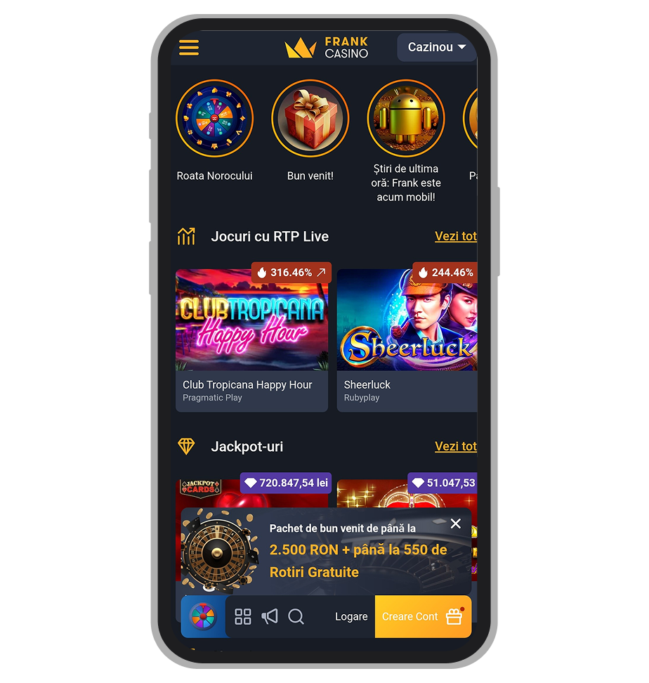 Pagina Frank Casino mobile