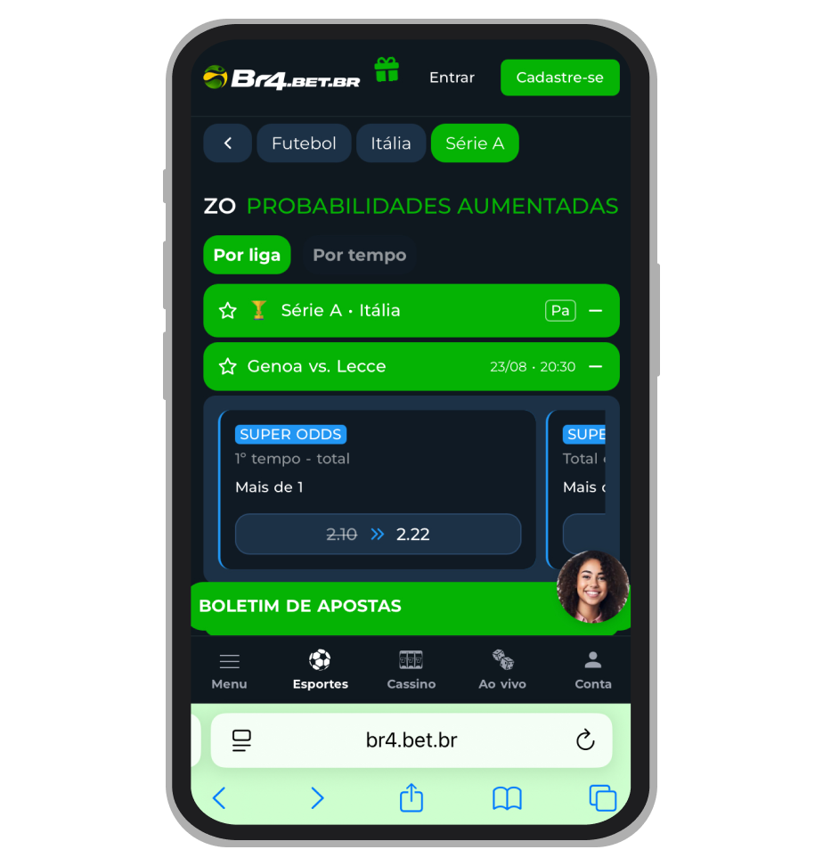 Odds Aumentadas para os jogos da Serie A na Br4Bet