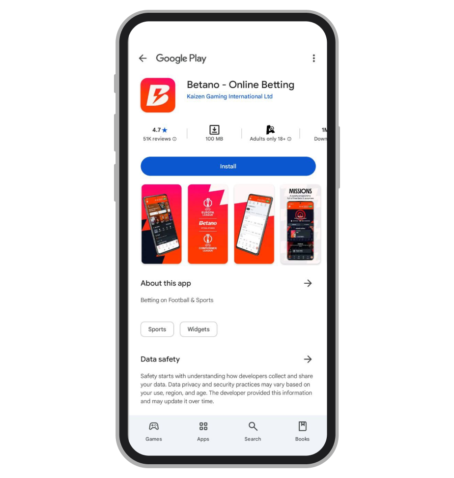 App de Betano en Google Play Store 