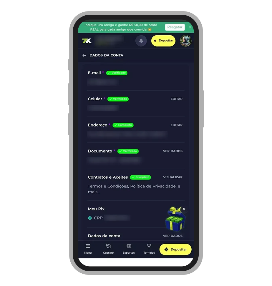 Tudo deve ficar verificado com indicação em verde 