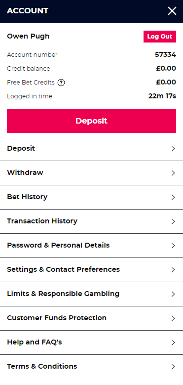 Planet Sport Bet withdrawal page