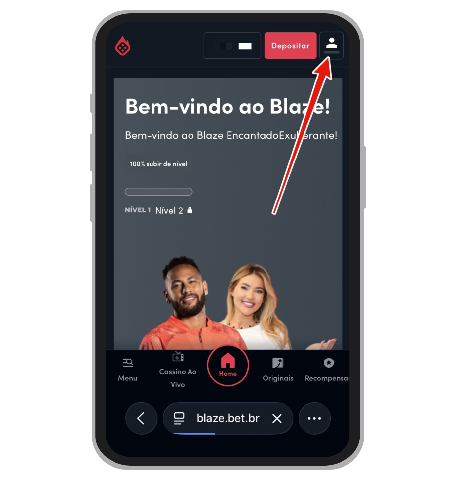 Acesse o ícone de perfil 
