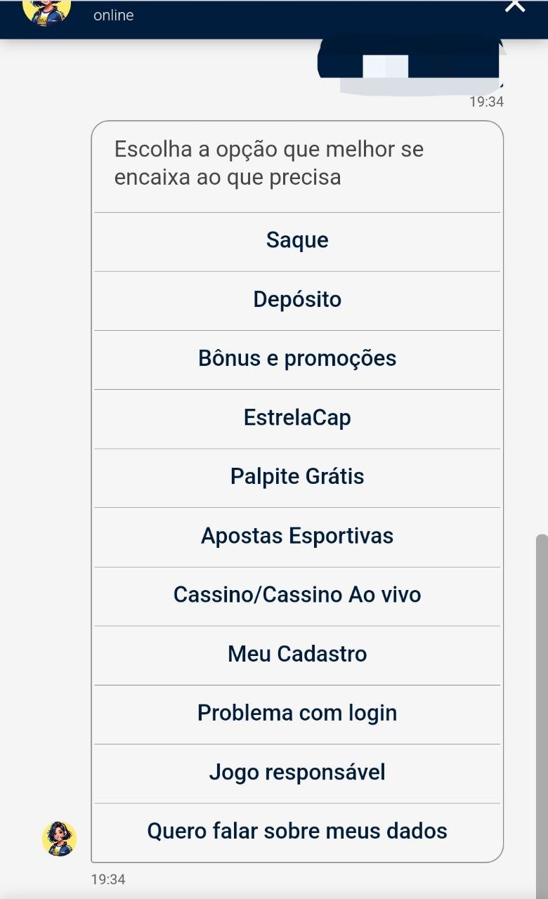 Opções disponíveis 