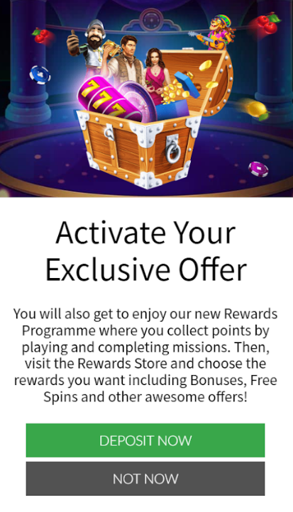 Deposit and activate your welcome offer