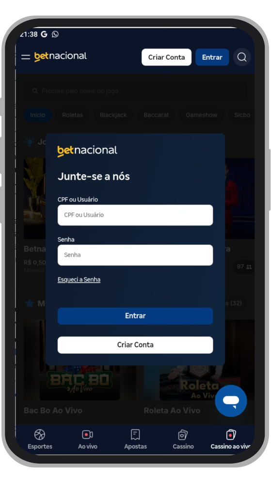 App do cassino Betnacional