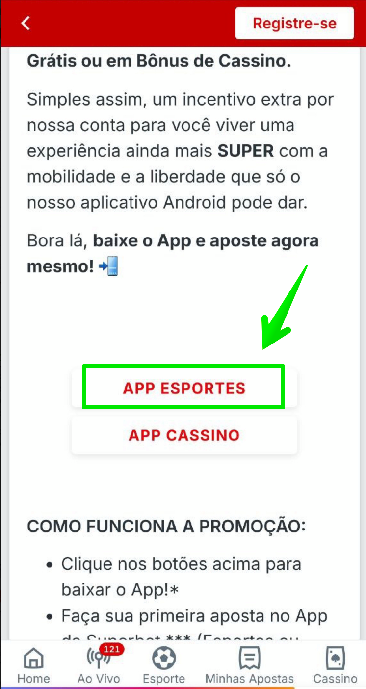  Escolhe aplicativo para apostas esportivas