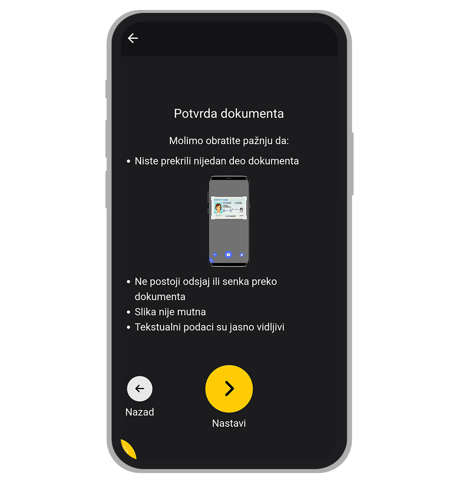 Slanje dokumenata za verifikaciju