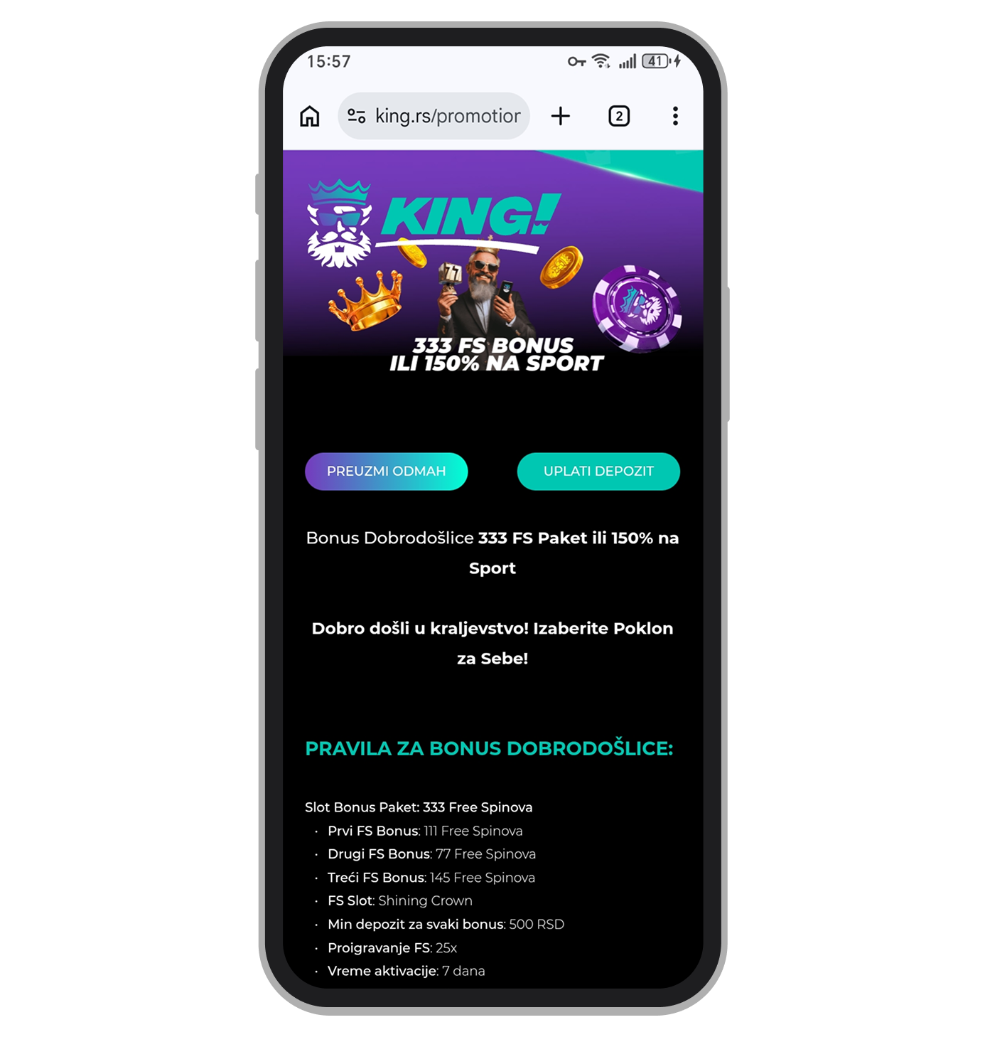 Bonus dobrodošlice na depozit