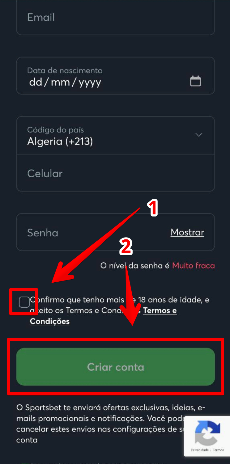 Preencha as informações e conclua o processo
