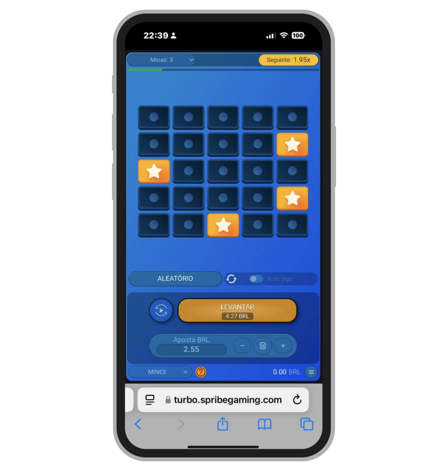 Mines de Spribe aberto no iPhone 