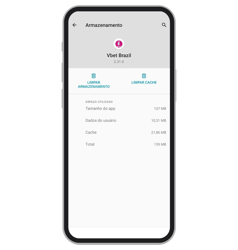 O app ocupa pouco espaço na memória de celular