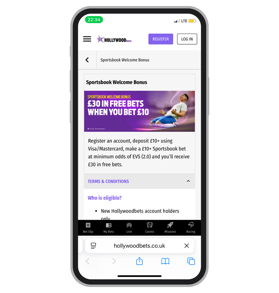 Bonus terms and conditions page