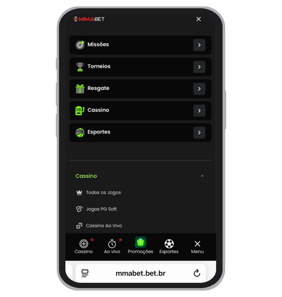 Ménu lateral do site