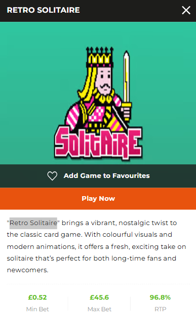 Retro Version of Solitaire