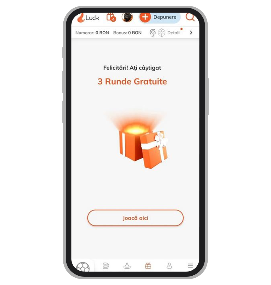 Incasare premiu GiftBox Luck Casino