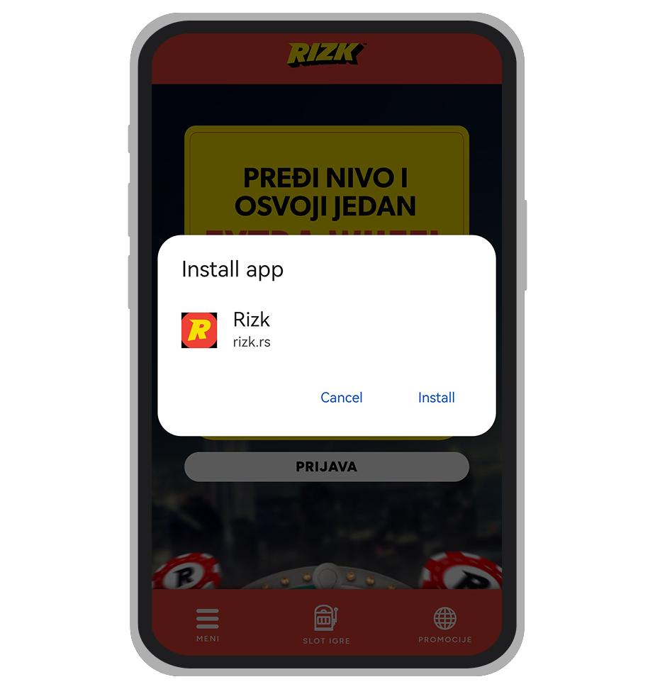 Rizk Kazino instalacija aplikacije