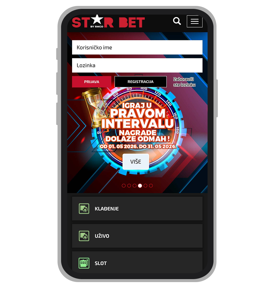 Star Bet ekran za prijavu na korisnički nalog