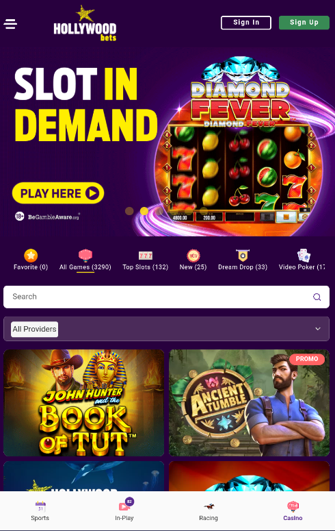 Main casino page