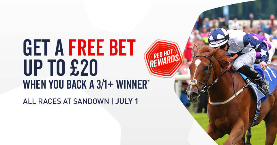 Free bets up to £20 for every 3/1+ winner.