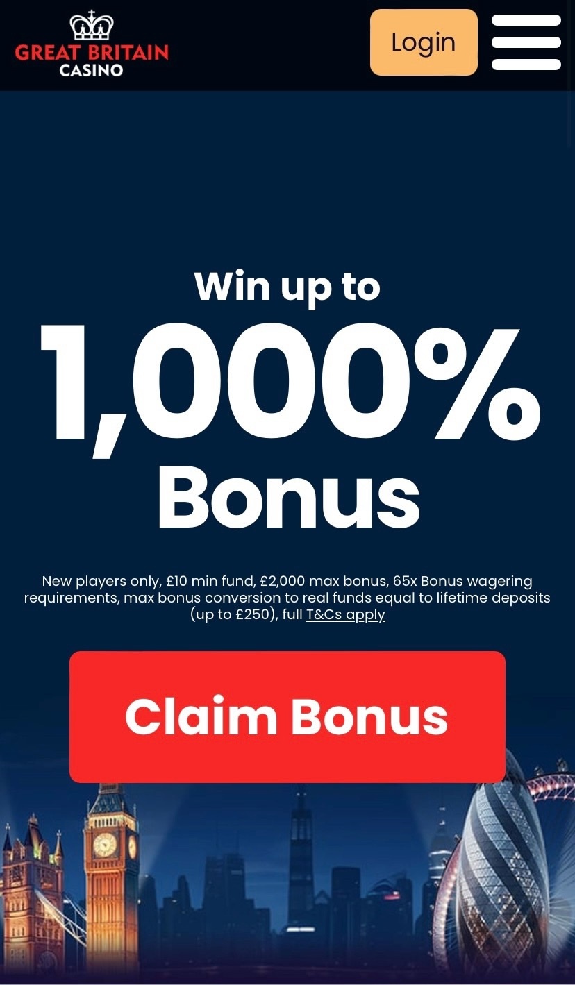 Great Britain Casino Mobile (Homepage)