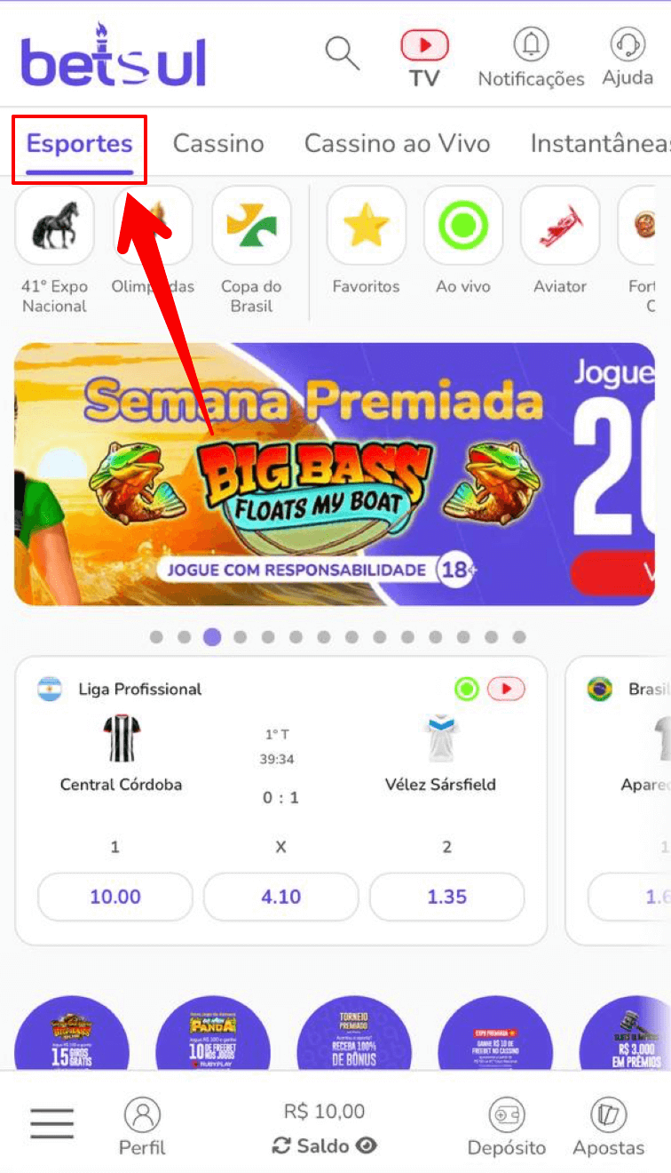 Acesse ao site Betsul apostas online