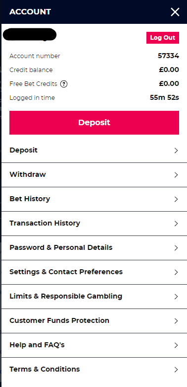 Planet Sport Bet deposit page