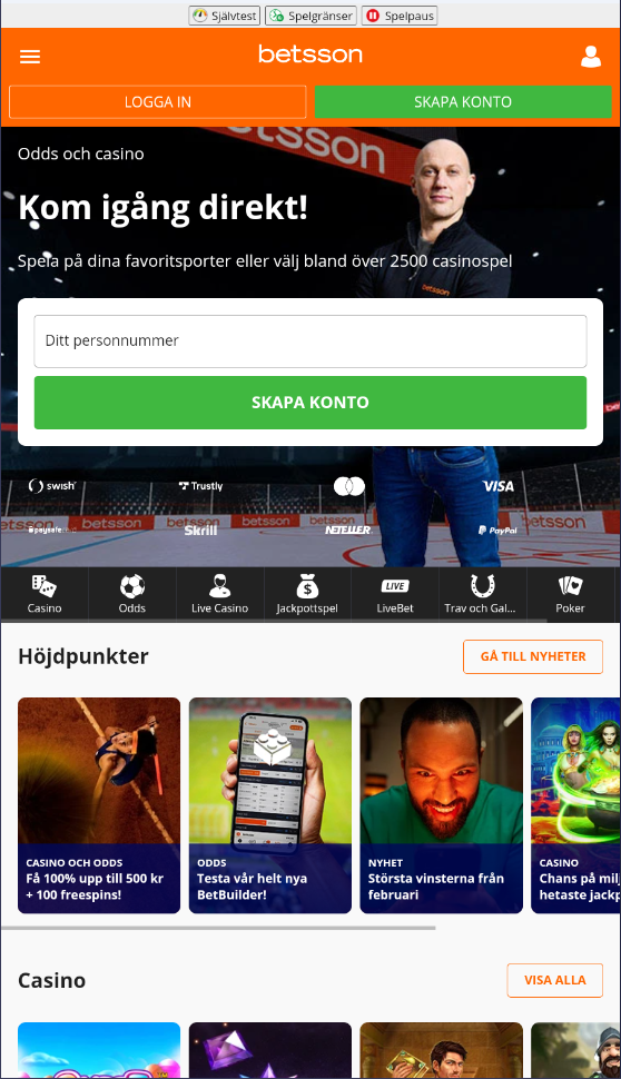  “Skapa konto”-knappen