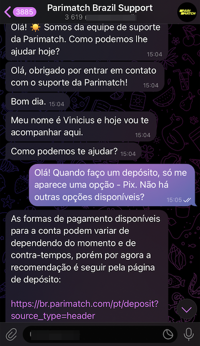 Suporte via Telegram