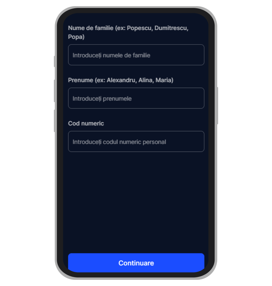 Furnizarea datelor personale