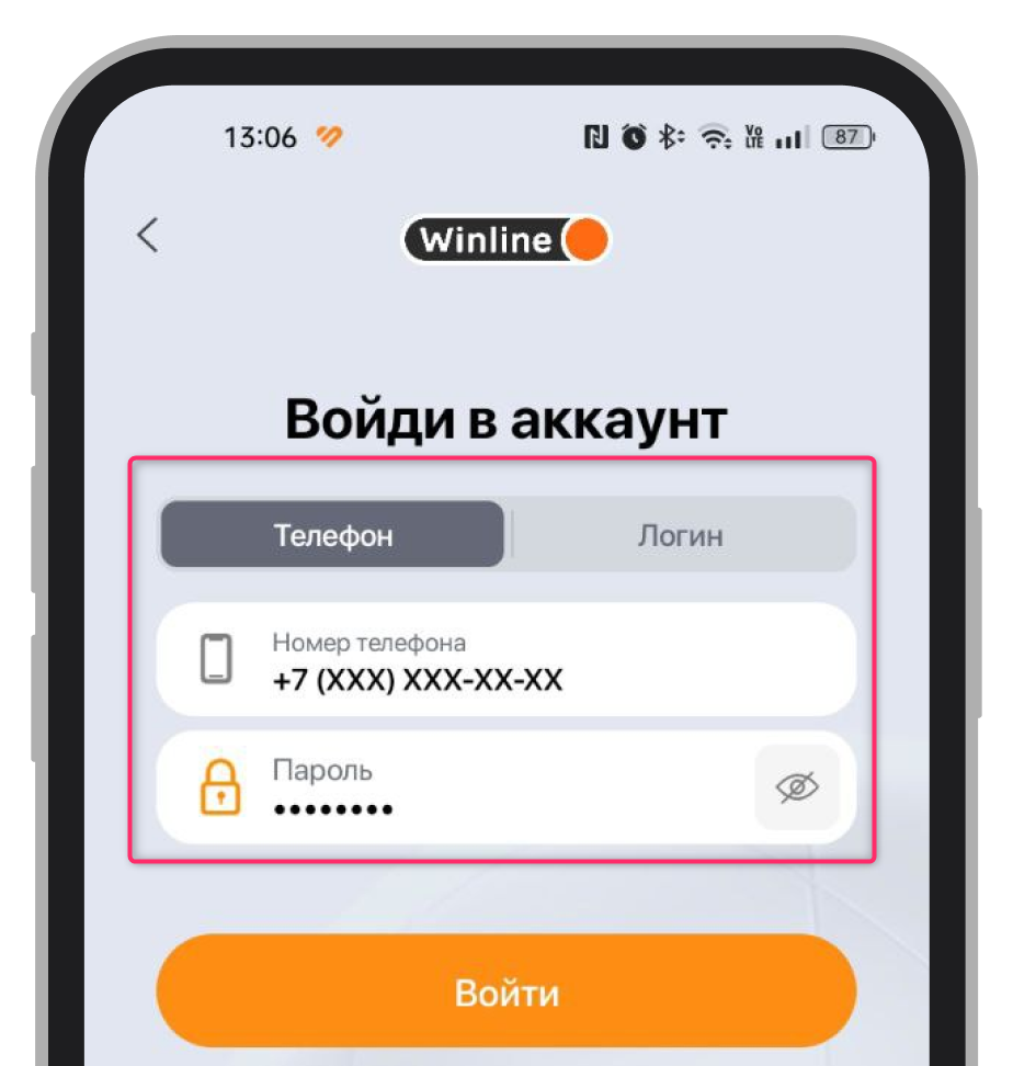 Выбор способа авторизации