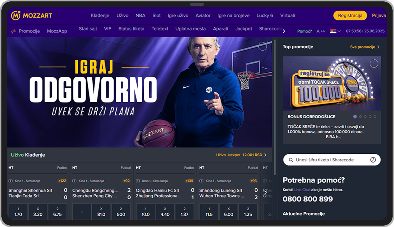 Mozzartbet web portal