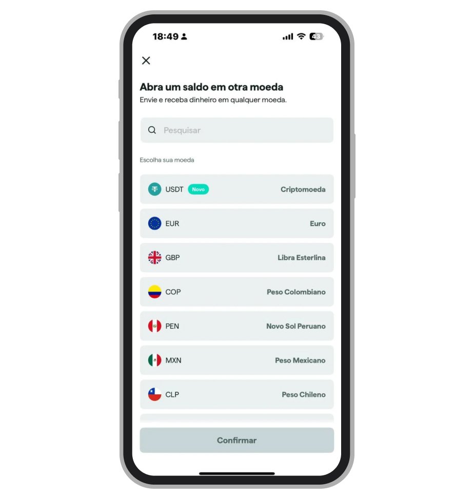 Escolha de moedas na Astropay