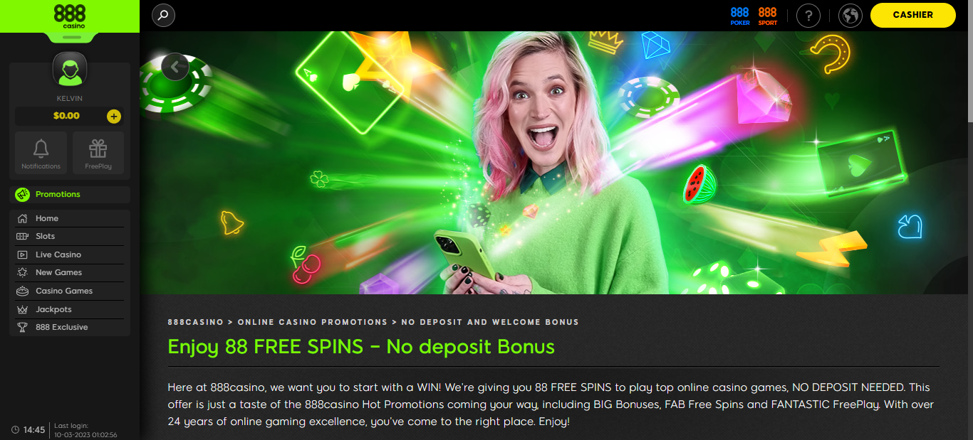 888casino welcome bonus