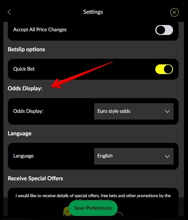 All bookmakers offer multiple odds display options.