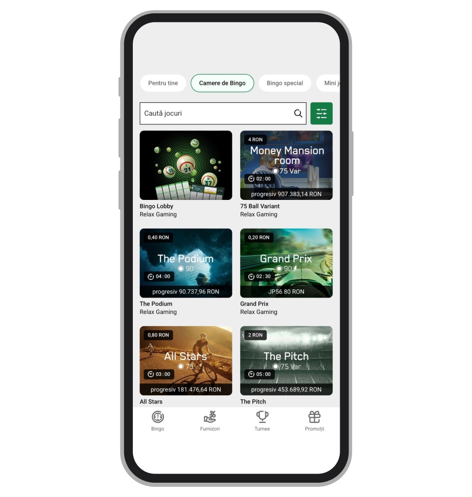 Camere Bingo Relax Bingo la Unibet