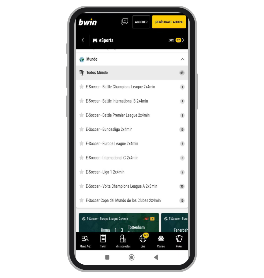 Lista completa de torneos de FIFA. Bwin