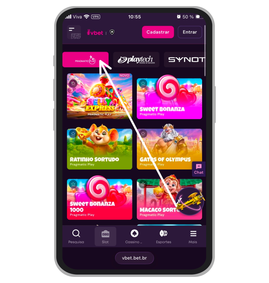 Seleção de provedores no cassino VBET