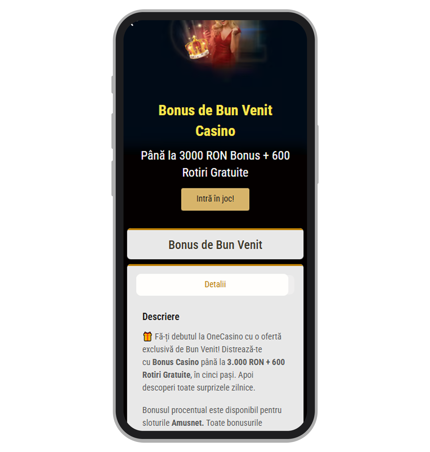 Selecția bonusului la One Casino