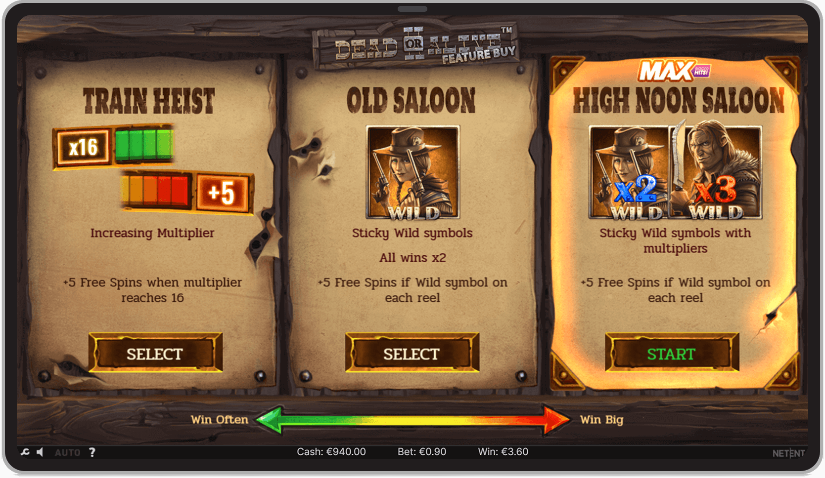 Selecting a bonus mode